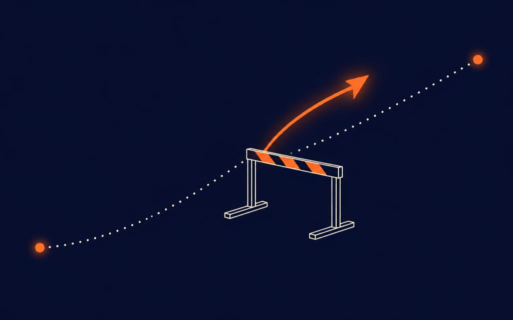 Illustration: To get far, lower the bar
